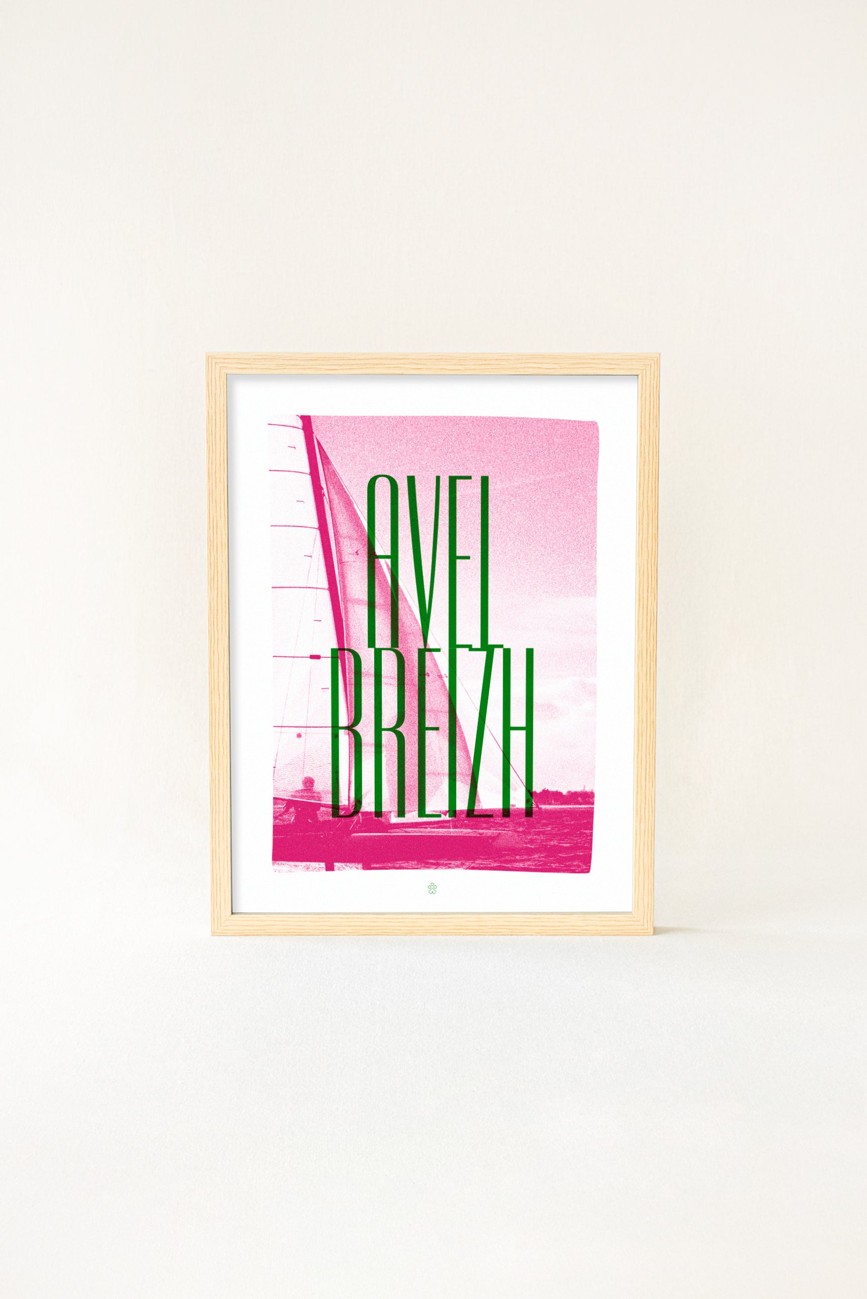 Affiche Aël “Avel Breizh” – Rose & Vert –  (30x40 cm)