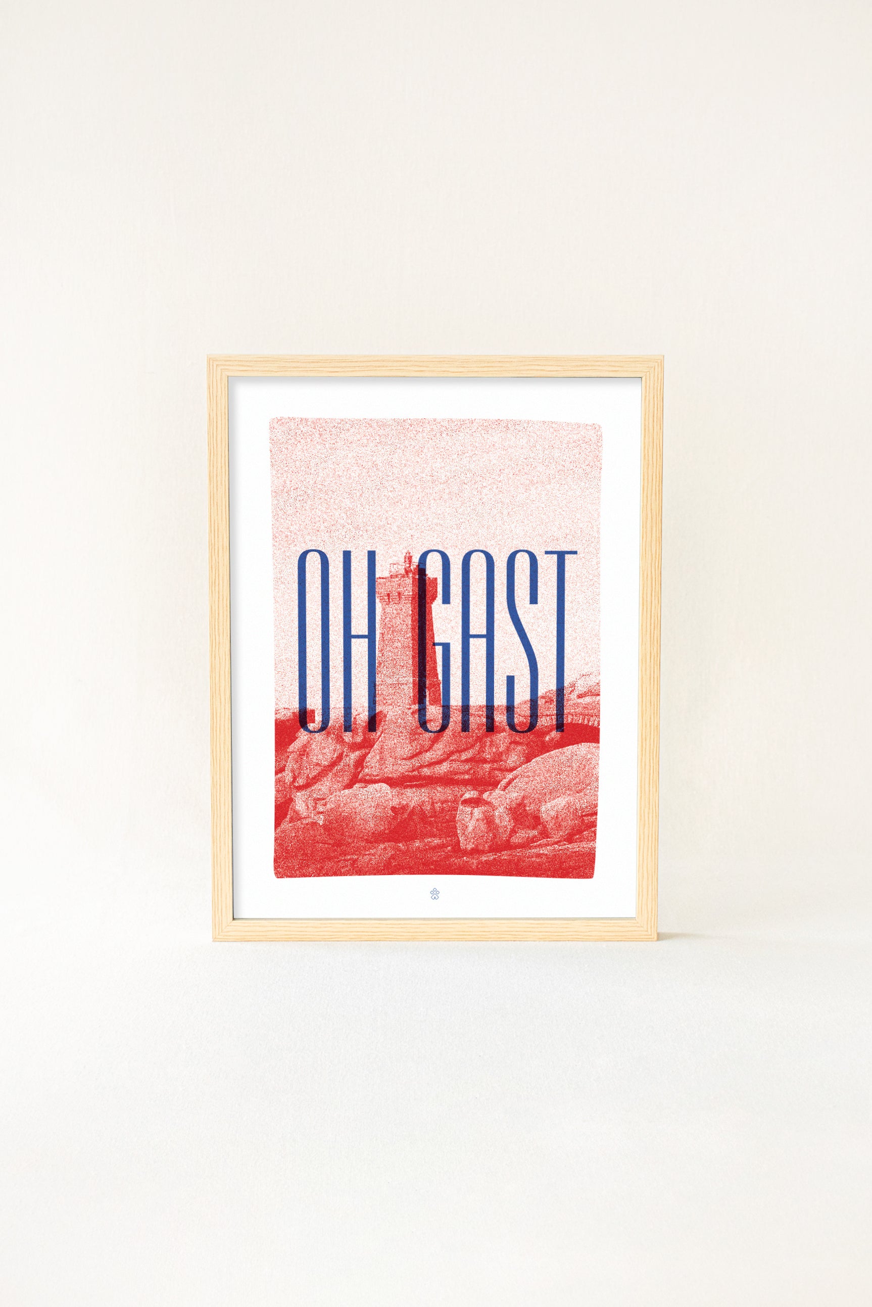 Affiche Aël “Oh Gast” – Phare breton stylisé rouge (30x40)