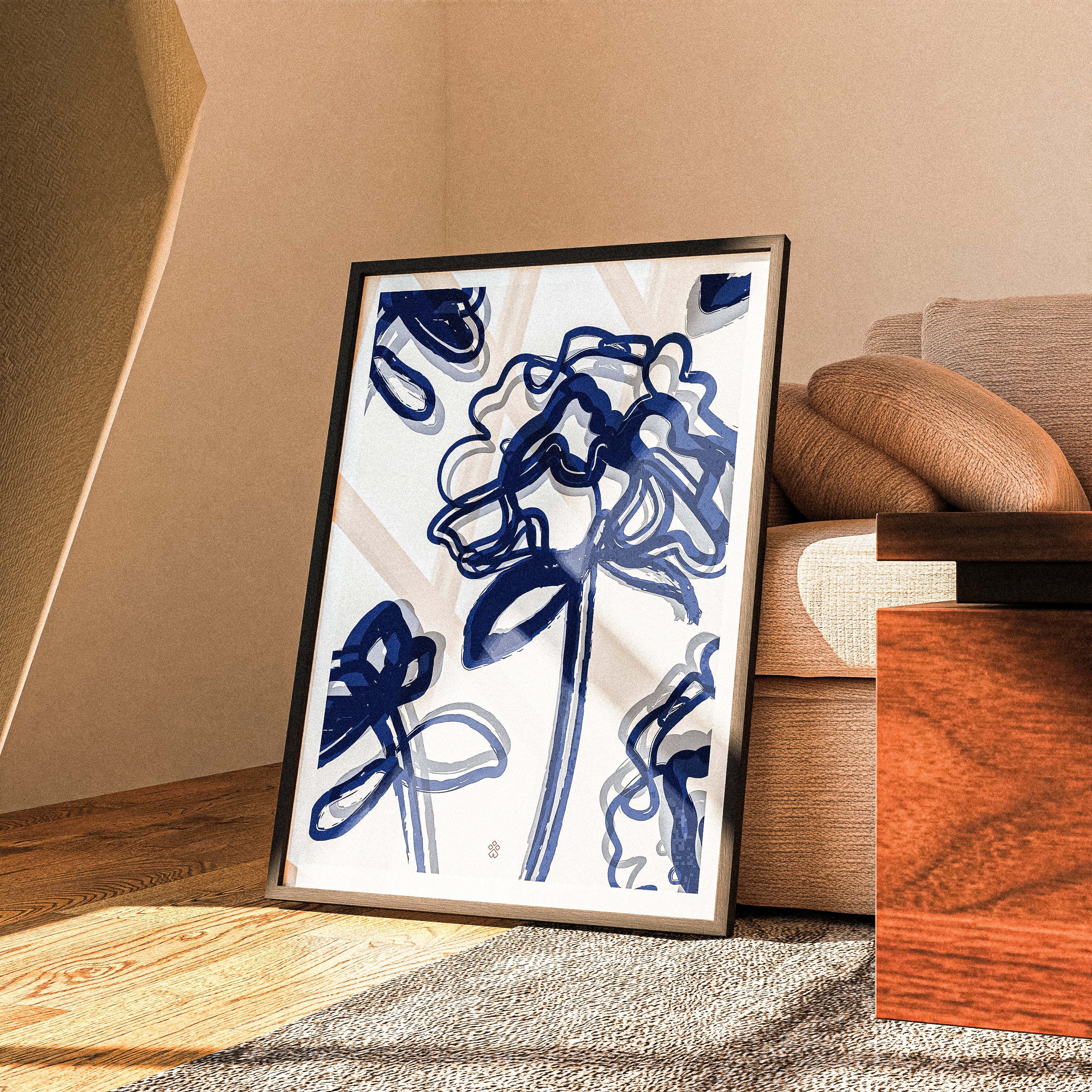 Affiche Mathurin “ Fleurs bleues