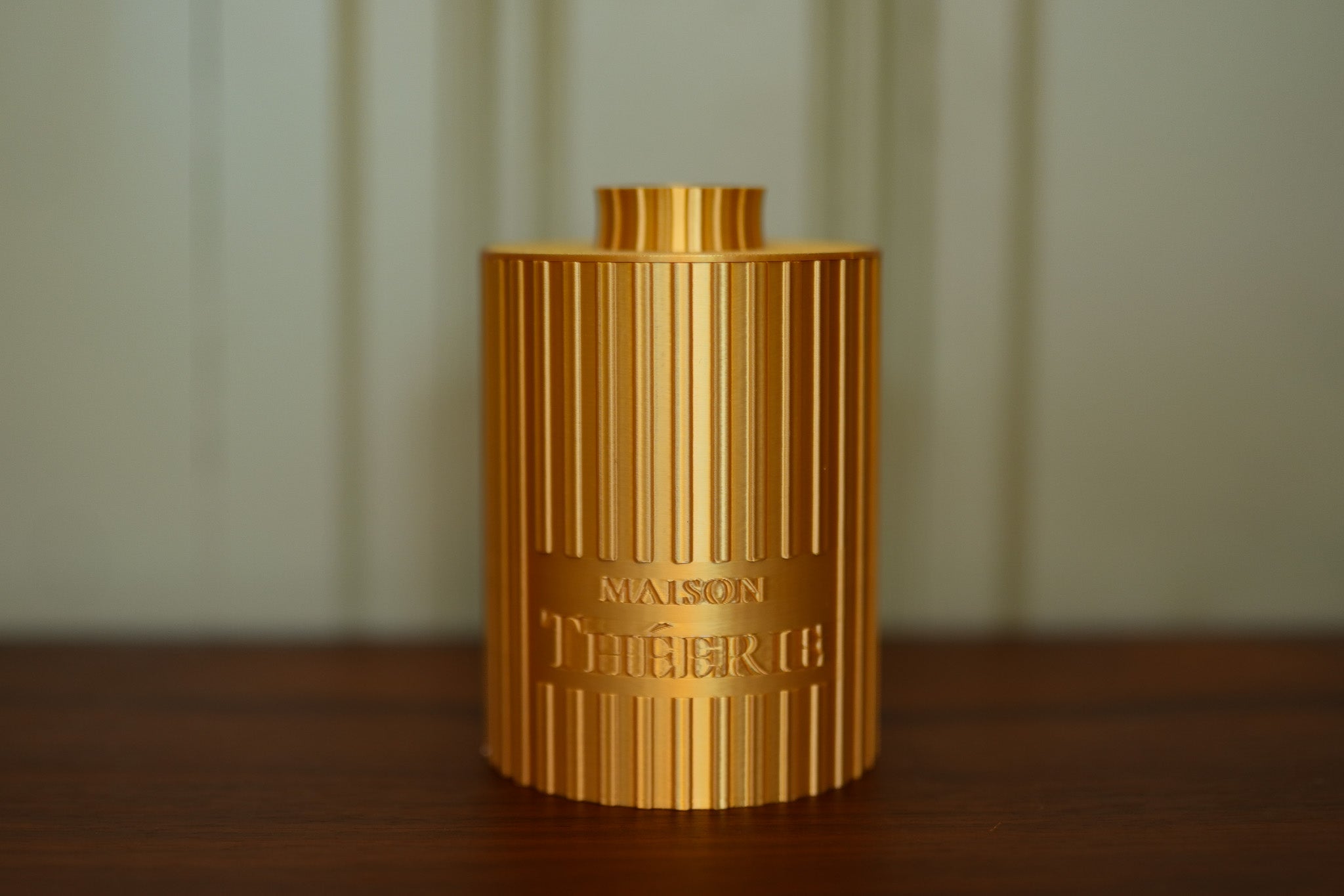 Boîte à Thé Dorée 100g – Impression 3D Artisanale à Quimper