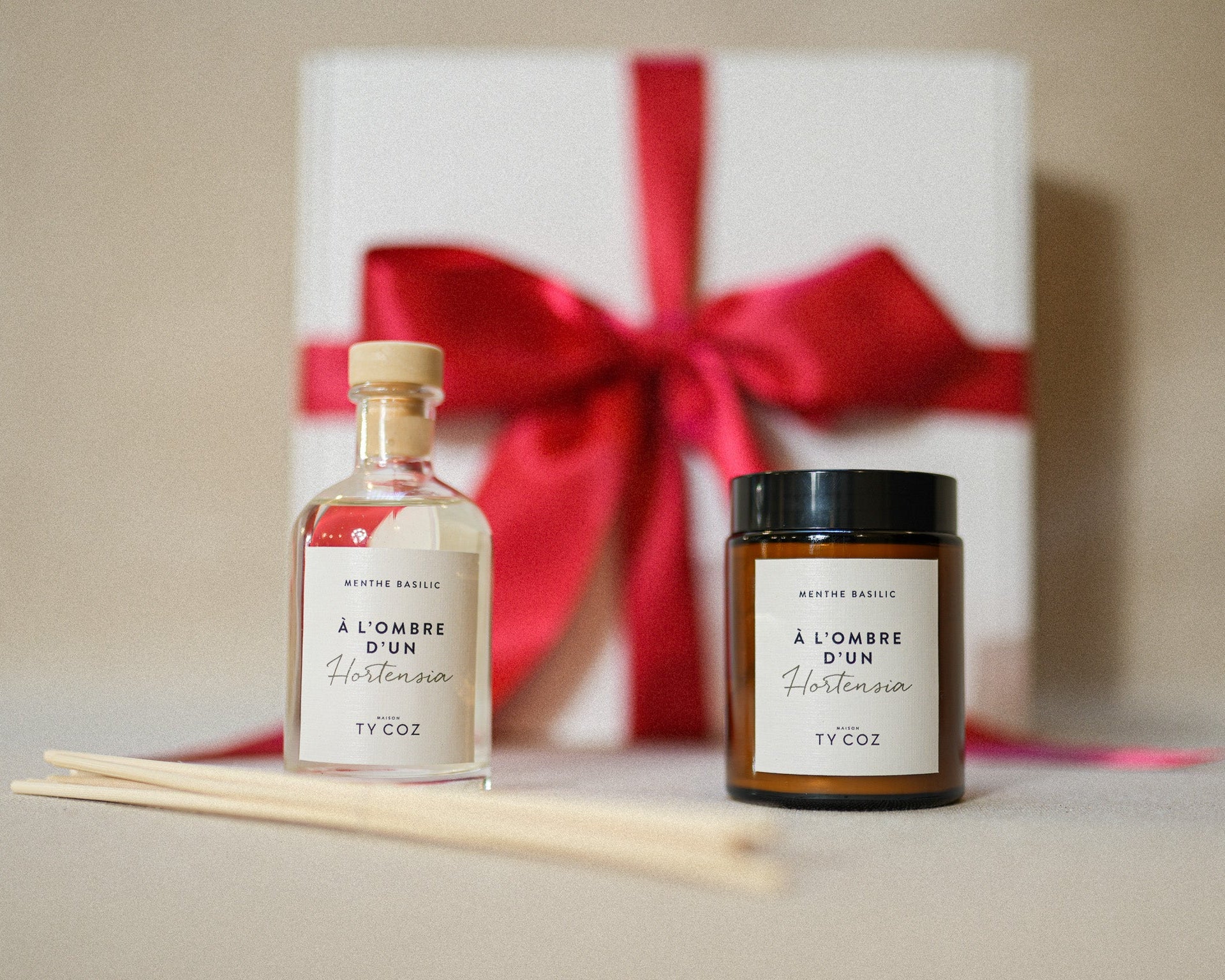 Coffret Menthe Basilic – Bougie & Diffuseur