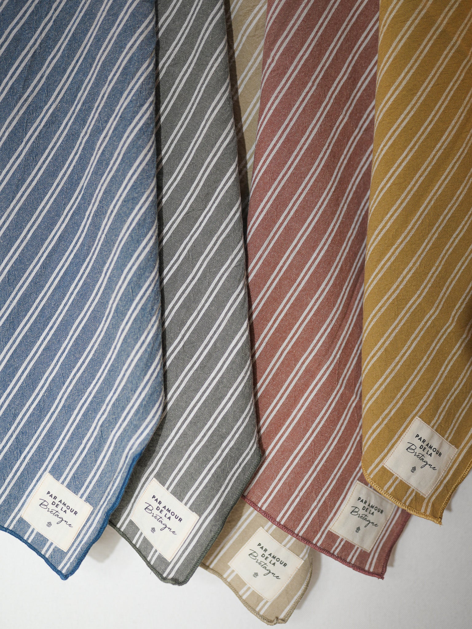 Torchons rayés en coton lavé "Malou"