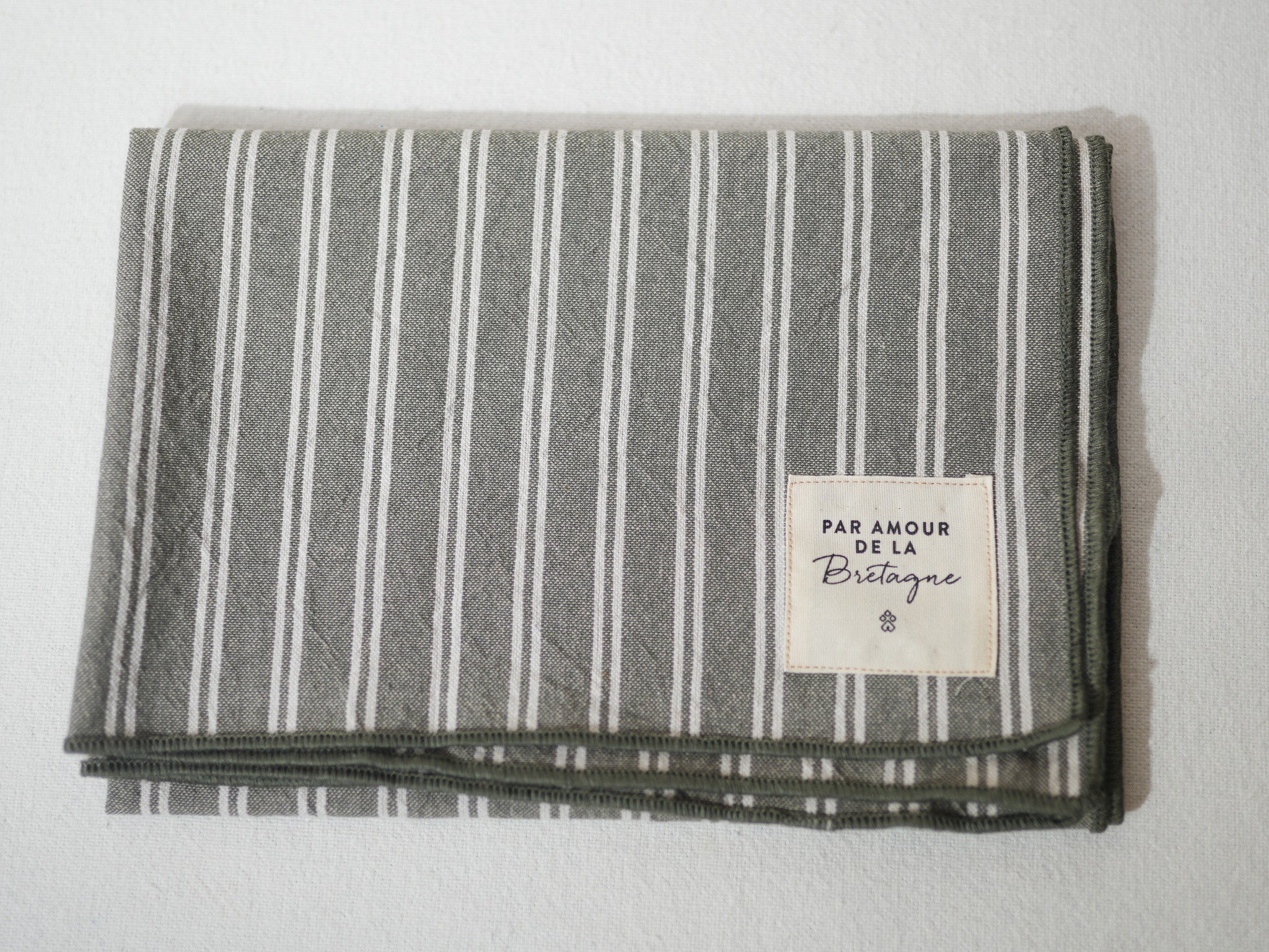 Torchons rayés en coton lavé 