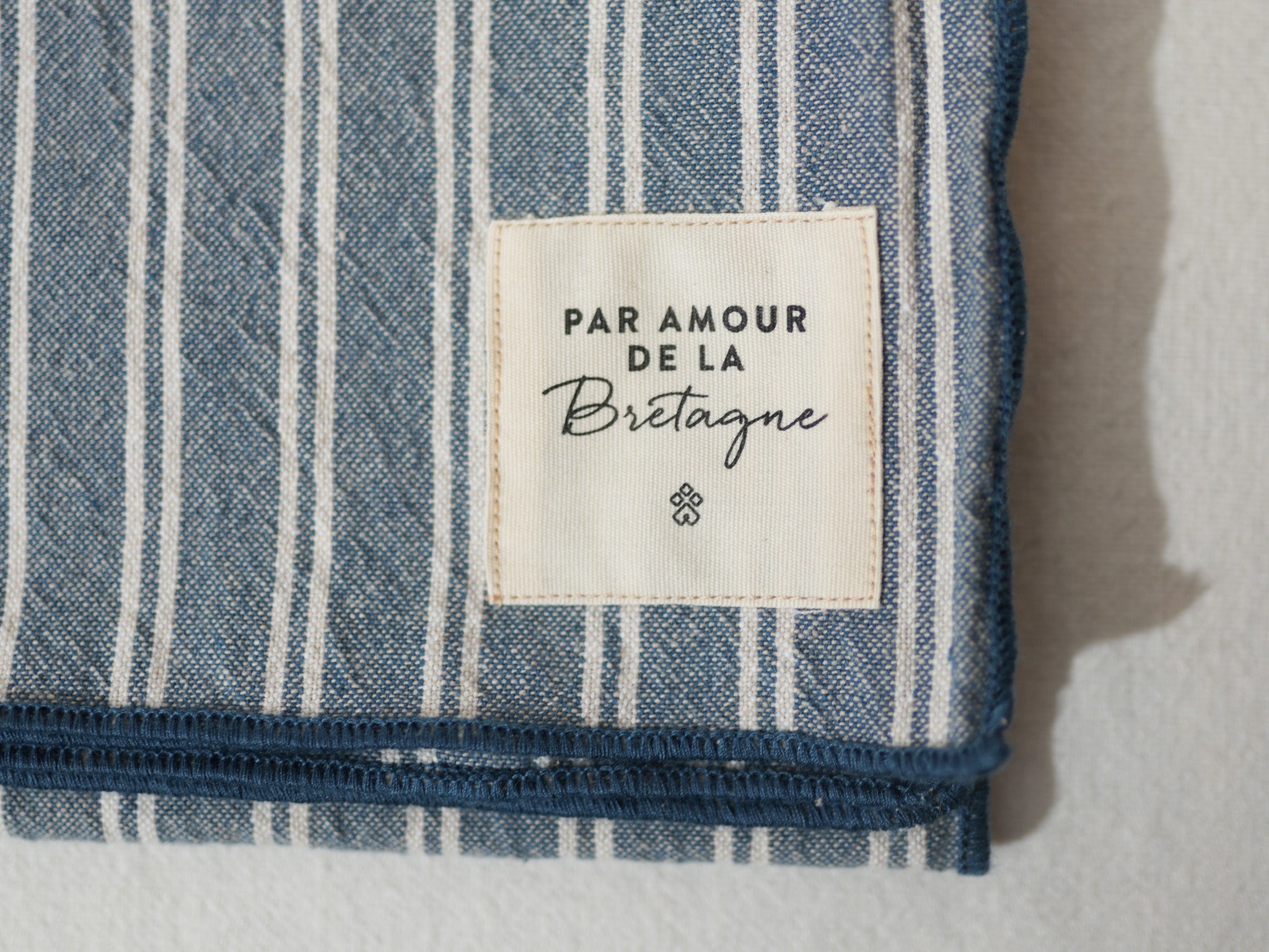 Torchons rayés en coton lavé 