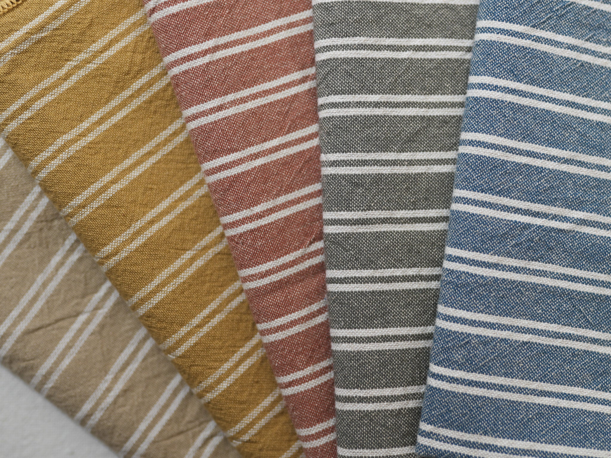 Torchons rayés en coton lavé "Malou"