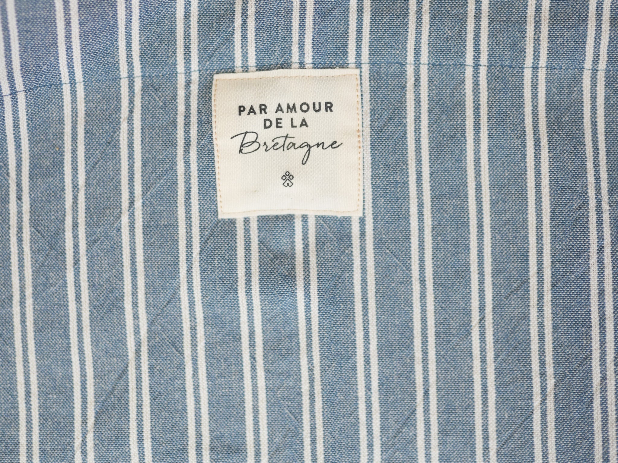 Tablier rayé  "Par amour de la Bretagne" Ysatis Bleu Marine