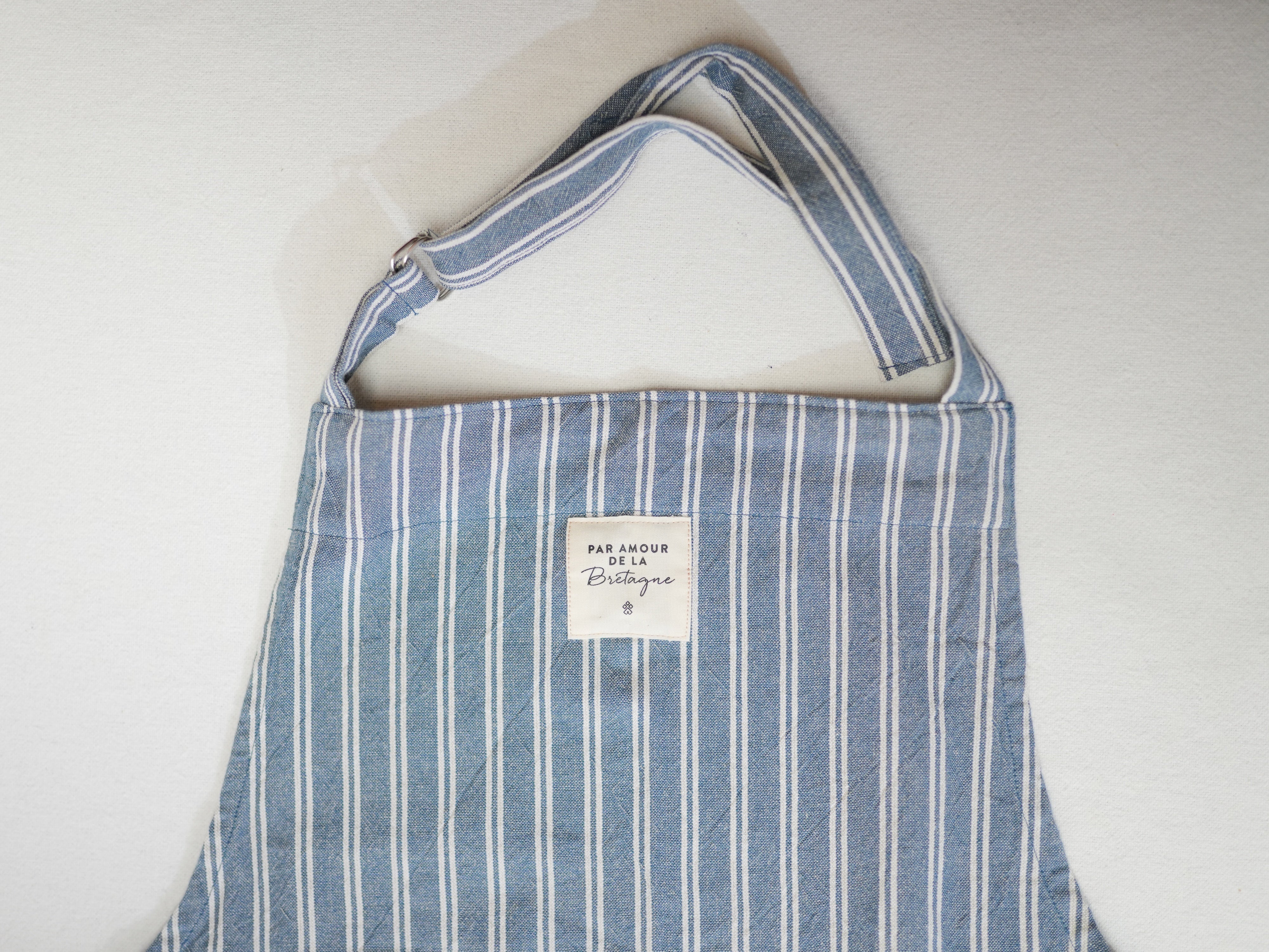 Tablier rayé  "Par amour de la Bretagne" Ysatis Bleu Marine