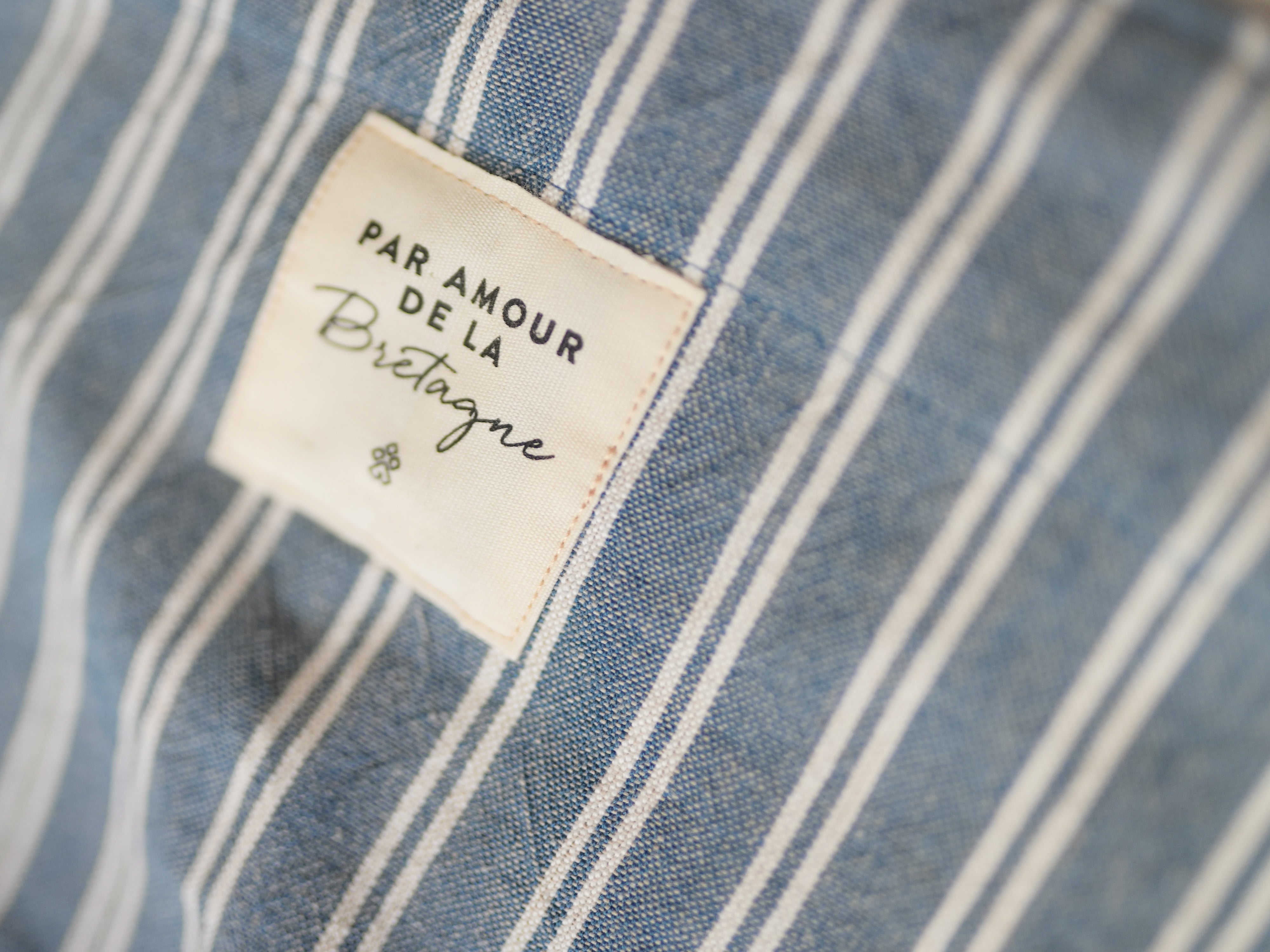 Tablier rayé  "Par amour de la Bretagne" Ysatis Bleu Marine