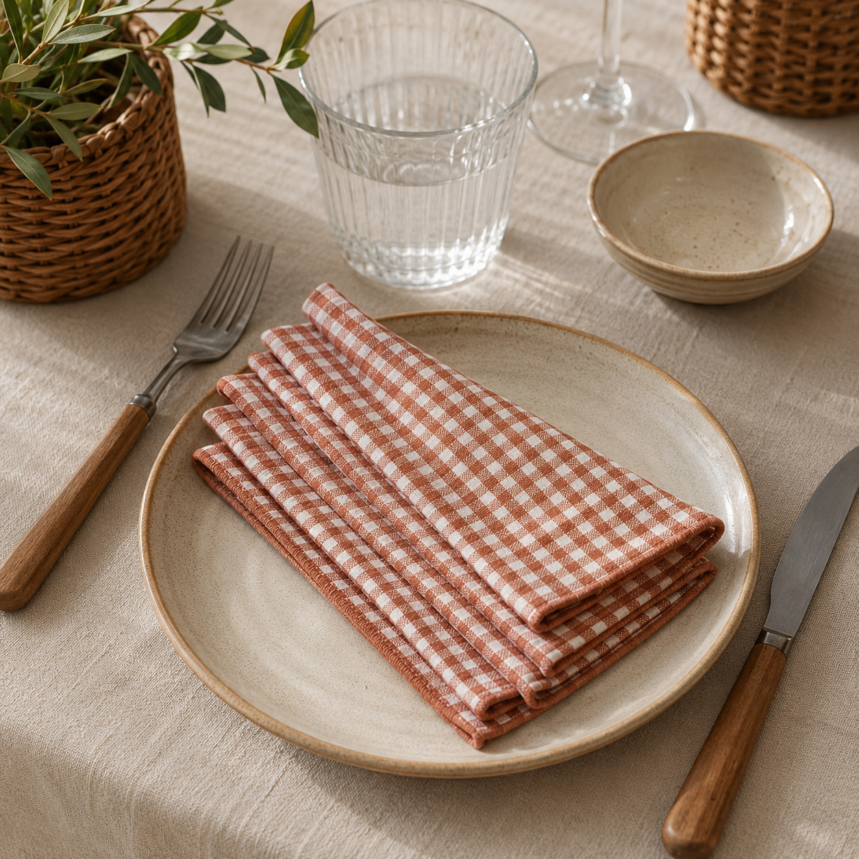 Serviettes de table vichy