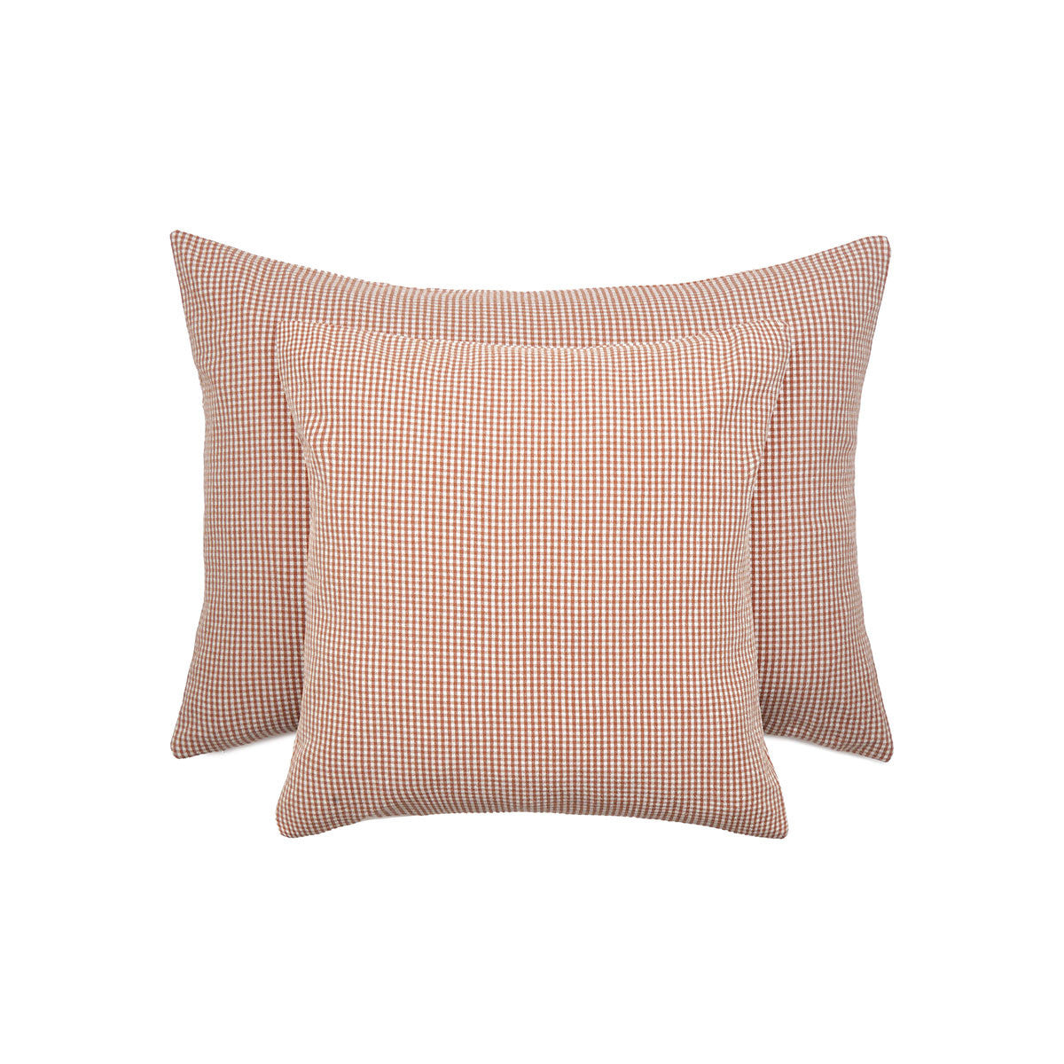Coussin Vichy en coton lavé Macchiato