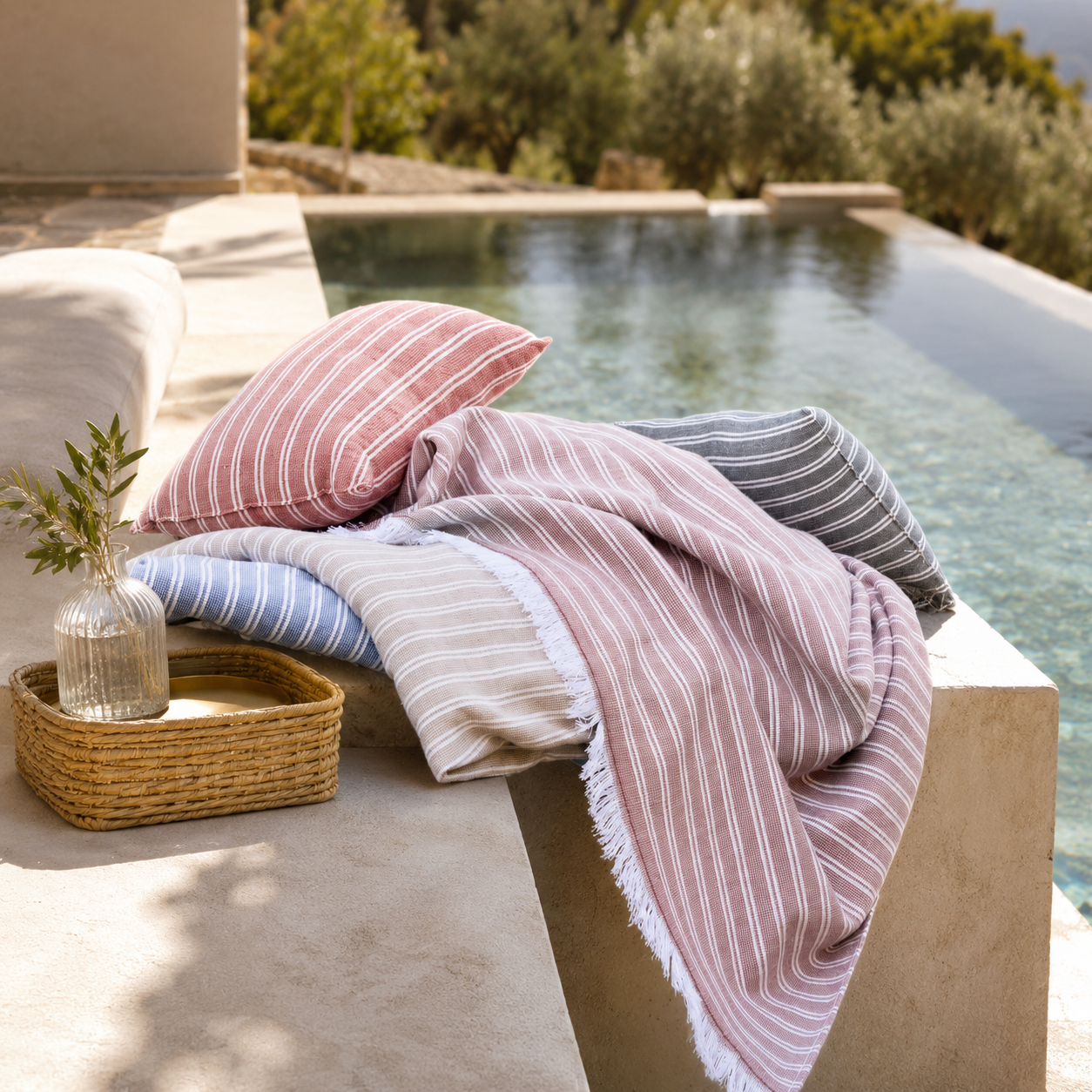 Fouta à rayures